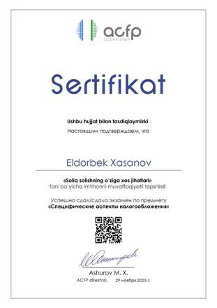 Soliq solishning o'ziga xos jihatlari
